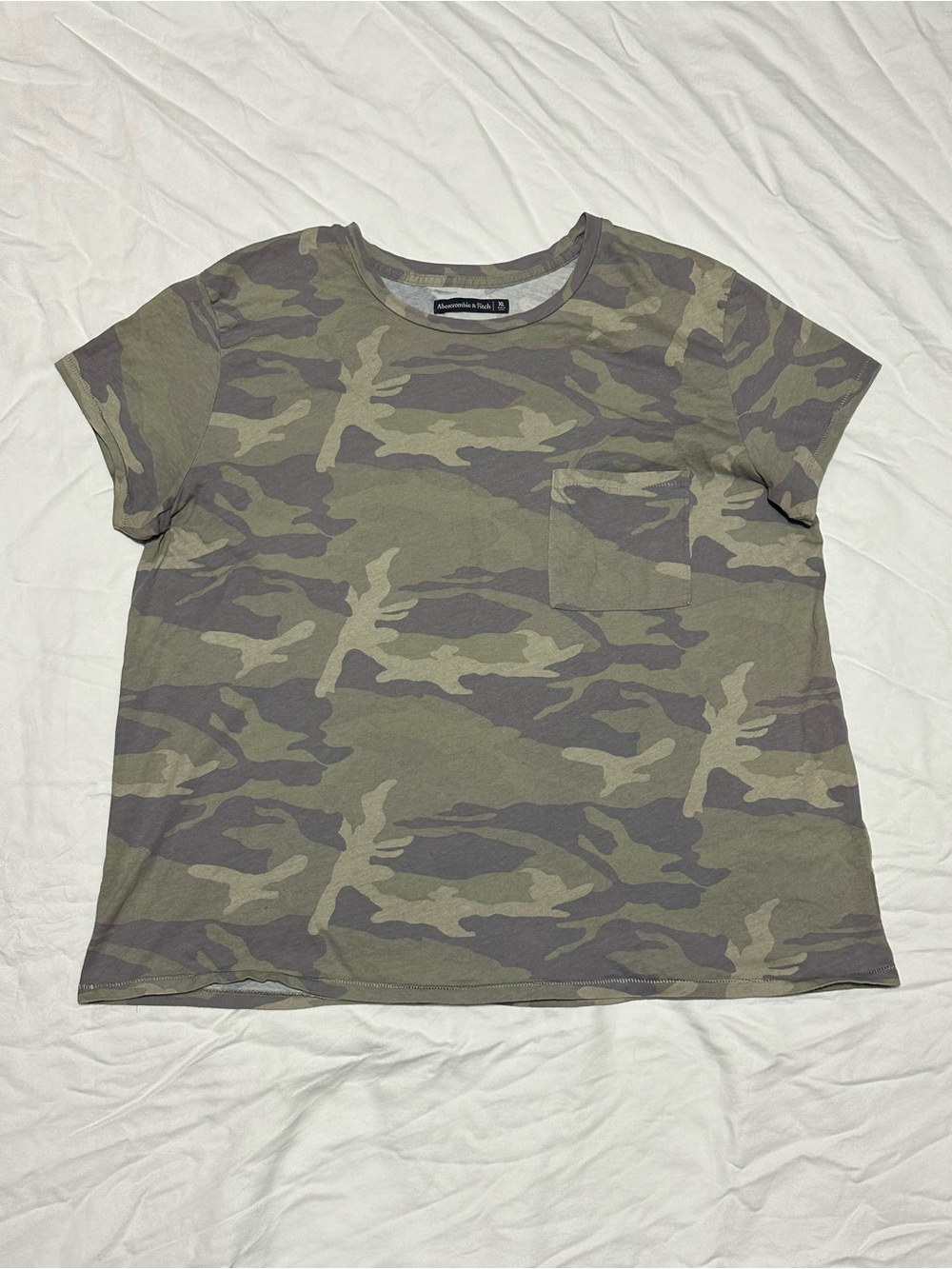 Abercrombie & Fitch Camo Crewneck Tee - Olive & Khaki